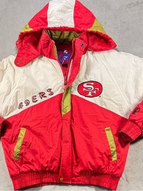 🔥🚨Vintage 90’s San Francisco 49ers Pro Player Jacket Size Large Big Spellout.